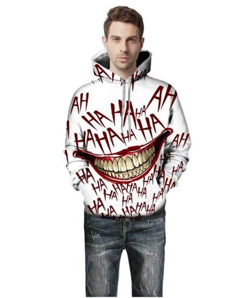 

ha letters print loose men hoodies red mouth couples hooded sweatshirts fashion long sleeve mens clothing, Black