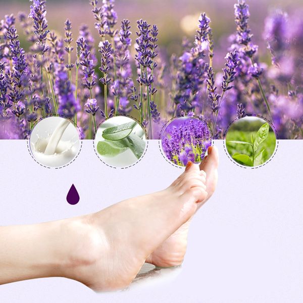 

efero 2pcs=1pair lavender foot mask remove dead skin exfoliating socks pedicure socks baby feet masks heel foot care mask tslm1