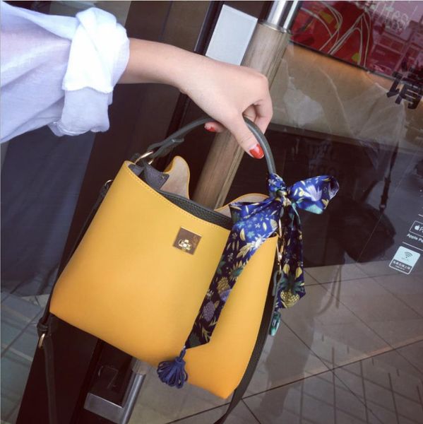 

Designer Luxury Handbags Purses Contrast Color Bucket Bag New Designer Bags Large Capacity Messenger Bag Shoulder Bag