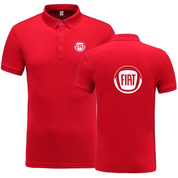 

new summer short-sleeve polo homme cotton fashion fiat logo print polo shirt casual business camisa polo, White;black