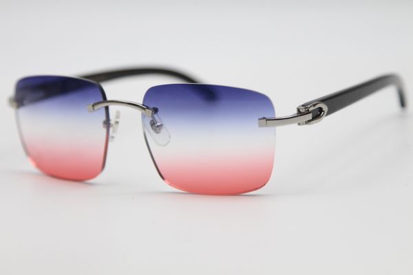 

famous designer men women rimless 8300816 genuine natural black buffalo horn glasses men glasses frame size:54-18-140mm, White;black