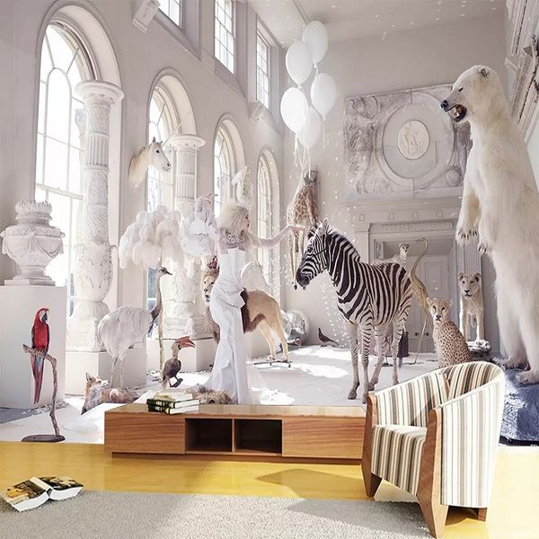 

custom large mural 3d wallpaper modern creative 3d expansion space statue room art animal tv wall decor deep 5d embossed