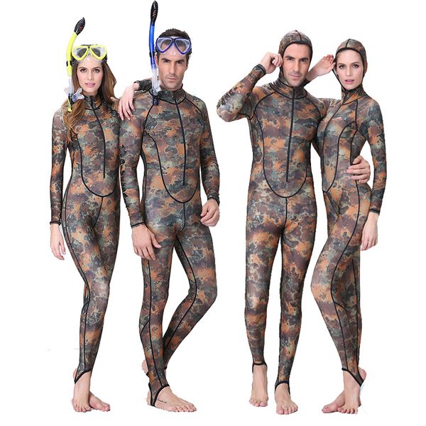 

upf50+ 0.5mm wet suits men women camouflage muslim snorkeling dive skin rash guards one piece jump stinger suit with hood