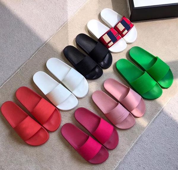 

luxury designer flip flops mens womens summer sandals beach slide slippers ladies sandali firmati da donna shoes classic laser colorful, Black
