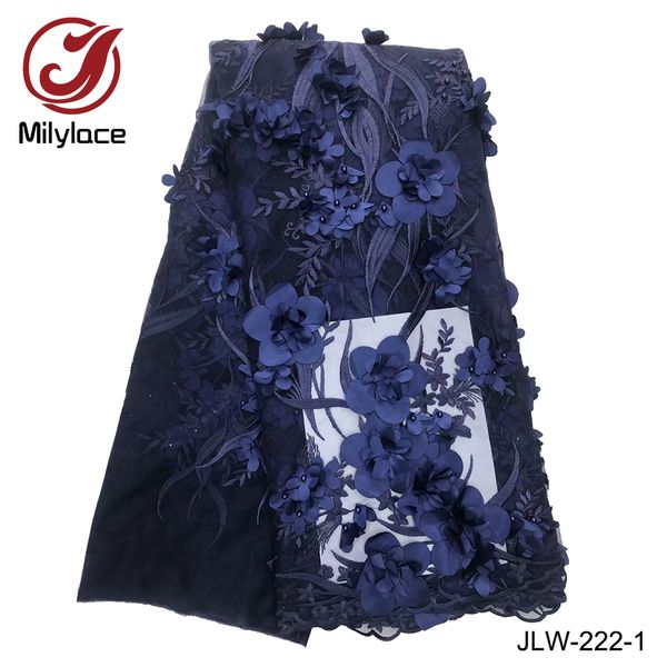 

Популярный дизайн французский кружевной ткани из бисера 3d цветы ткань свадебное