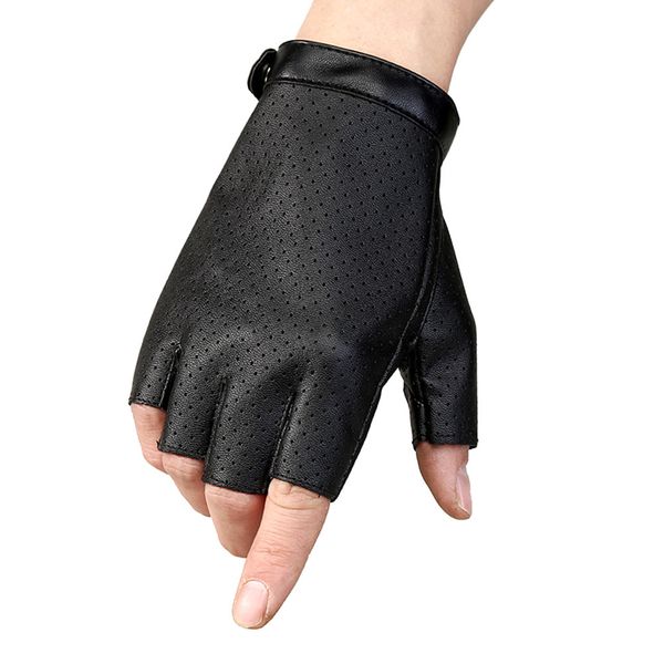 

sports half finger gloves men faux leather gym weight lifting mittens fingerless gloves dx88