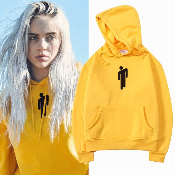 

женщины hoodie американская певица билли eilish пуловеры harajuku hip hop streetwear осень зима толстовка женщин толстовка, Black