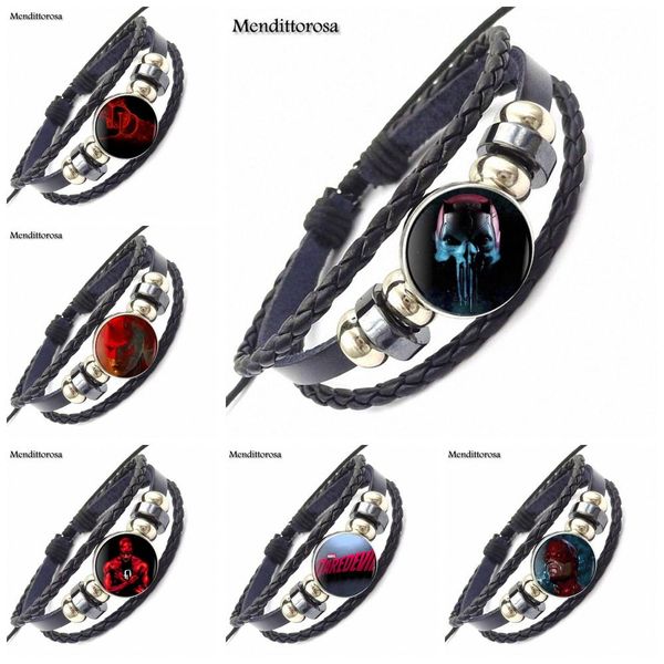 

ej glaze glass black leather bracelet bangles for women daredevil, Golden;silver