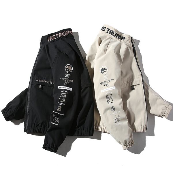 

city ace 2019 autumn new style stand collar trend jacket men jacket embroidered printed men, Black;brown