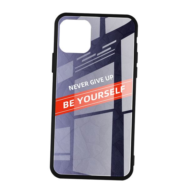 

fashion glass never give up be yourself phone case for iphone 11