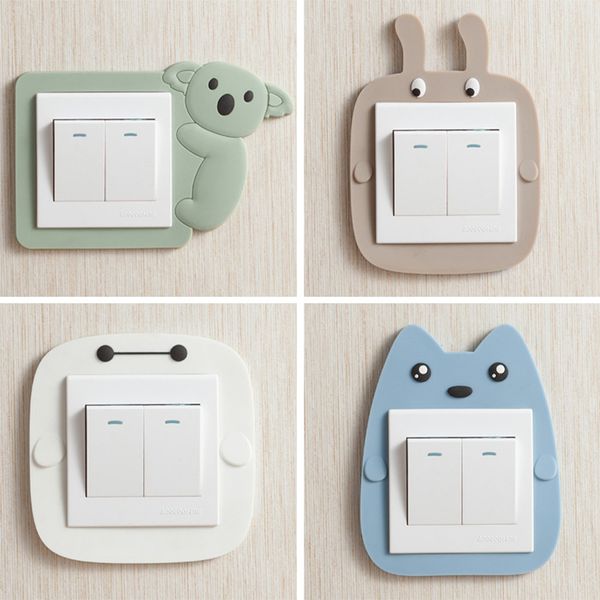 

cartoon luminous switch sticker wall diy decoration fluorescent glow in the dark livingroom kids room switch protective cover