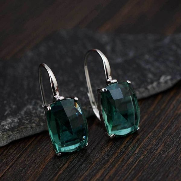 

fnj 925 silver earrings for women jewelry crystal stone 100% s925 sterling silver boucle d'oreille drop earring