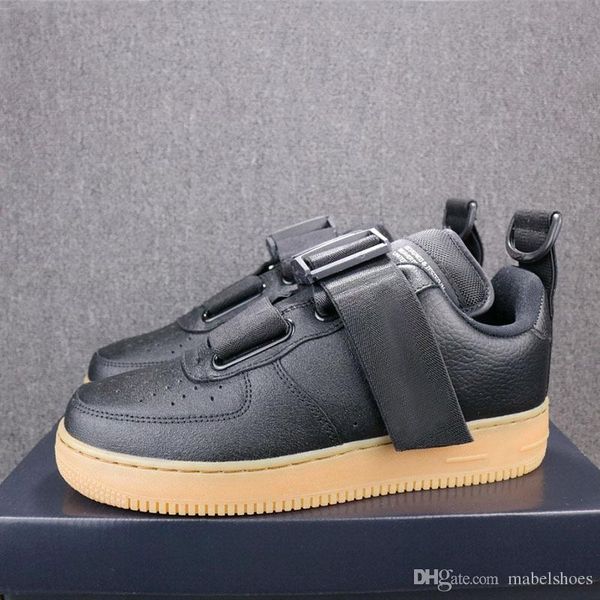 

2019 Utility QS Forced Low Skateboard Shoes Black Brown Fashion Designer Upper Leather Trainer Sports Shoes Size 36-44