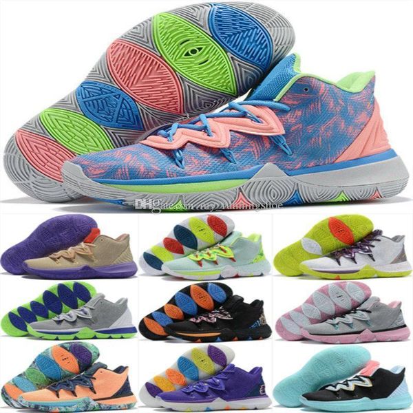 

2019 kyrie 5 5 5s eybl metallic black gold friends playoffs mamba concepts x ikhet basketball shoes for irving v men sports sneakers