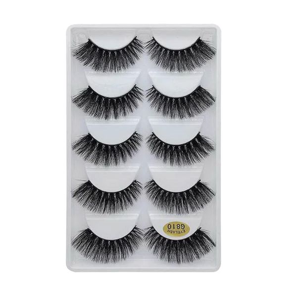

5pairs 3d mink lashes natural black long sparse false eyelashes thick fake eye lashes extensions eyes makeup cosmetic tools