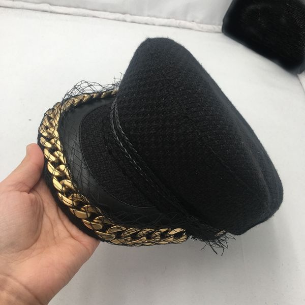 

ins wind big feeling small sweet wind had type navy cap cloth weaving chic black cap visors, Blue;gray