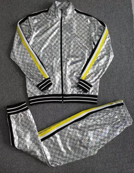 

2019 марка дизайнер tracksuit мужчины повседневная потовые костюмы осень brand мужские костюмы jogger костюмы куртка + брюки комплекты спорт, Gray