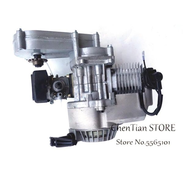

49cc 47cc motorcycle complete engine 2-stroke pull start w/transmission silver for mini dirt bike