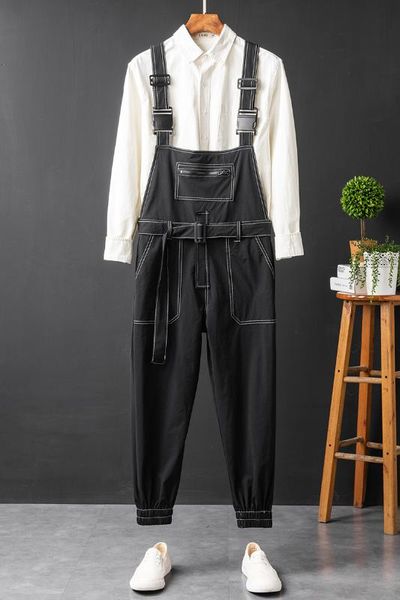 

мода комбинезон мужской комбинезон комбинезоны весной и летом мастеров, Black