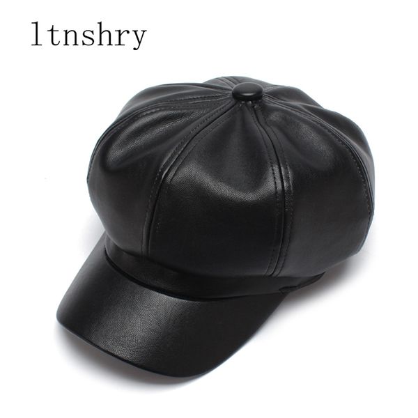 

кожа newsboy cap качество fashion artist pu кожа женский корейский восьмиугольная шапка весна зима повседневная берет женщин плоская шапка, Blue;gray