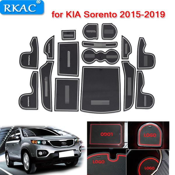 Rkac For Kia Sorento 2015 2019 Anti Slip Rubber Mats Auto Motive Interior Carpets Gate Slot Car Part Door Pad Car Styling Dashboard Decorations