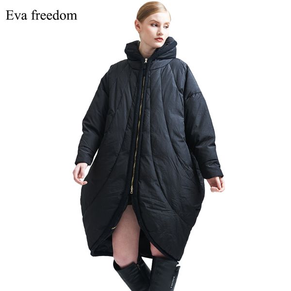 

2019 winter new casual women's coat large size loose coat white duck down warm fashion women's down jacket, Black