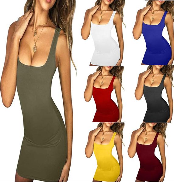 

women body sheath bodycon dress tank dress slim skinny candy color dresses, Black;gray
