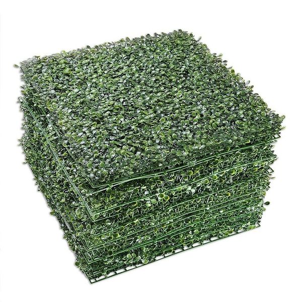 

12pcs 20x20" artificial boxwood wall hedge mat plant panels outdoor grass fence
