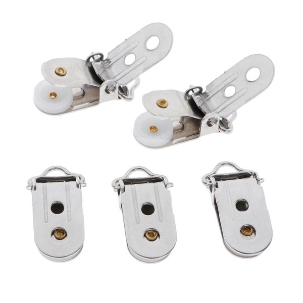 

5 pieces pacifier suspender holder clip strap clips diy sewing craft loop, Black