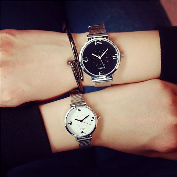 

stainless steel mens designer watches men women couple wristwatches casual hours quartz lover's watch valentine's gift, Slivery;brown