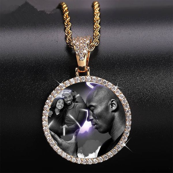 

big size circle p customized pendant necklaces luxury zircon 18k gold rhodium plated hip hop men women designer necklaces, Silver
