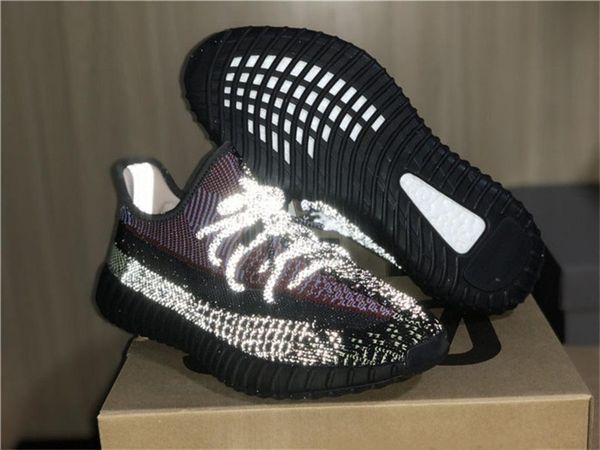 

2020 est authentic originals sply v2 yecheil reflective non -reflective yeezreel kanye west fw5191 fw5190 casual shoes men women, Black