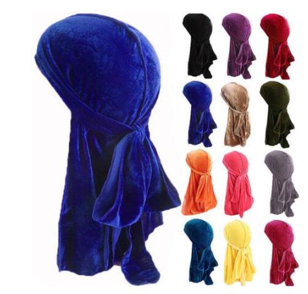 Unisex Men Women Velvet Breathable Bandana Hat Turban Cap Doo Durag Headwear Hot
