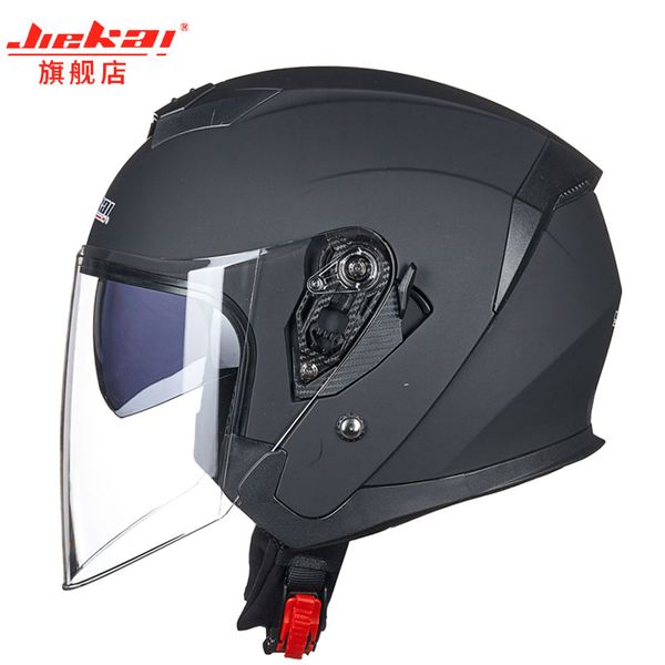 

2019 new jiekai half face motorcycle helmet double lens electric motorbike helmet four seasons safety for men/women