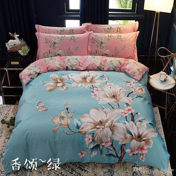 

holiday gift tropical plant pineapple flamingo pattern comfy cotton bedding duvet cover set pillowcase twin  king size