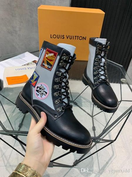 

branded luxury design women boots low heel black red chestnut navy bottoms shoes leather winter boot