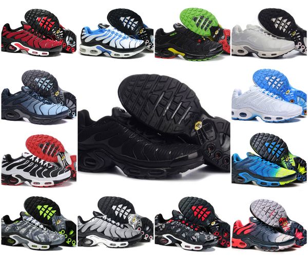 

wholesale 2019 tn plus mens original fashion sneakers tn air shoes sales france basket tn requin chaussures size 40-46, Black