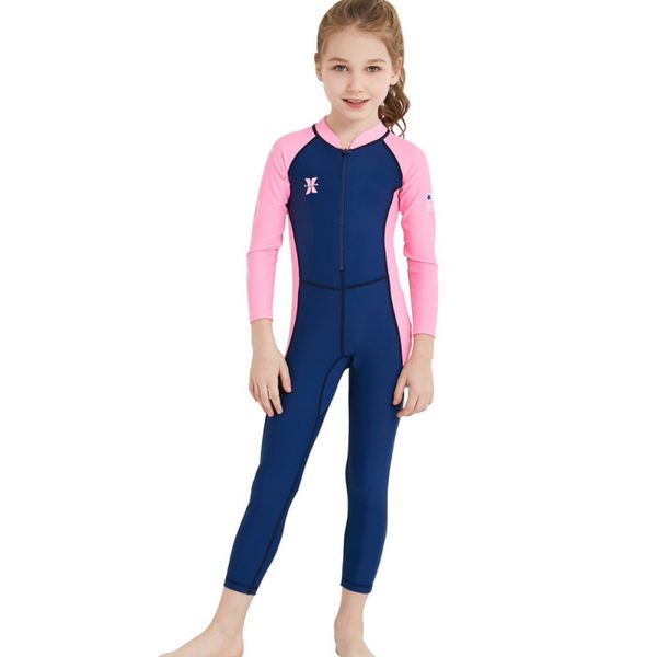 

2019 kids boys girls diving suit 2.5mm neoprene one-piece long sleeves uv protection swimwear wetsuit keep warm