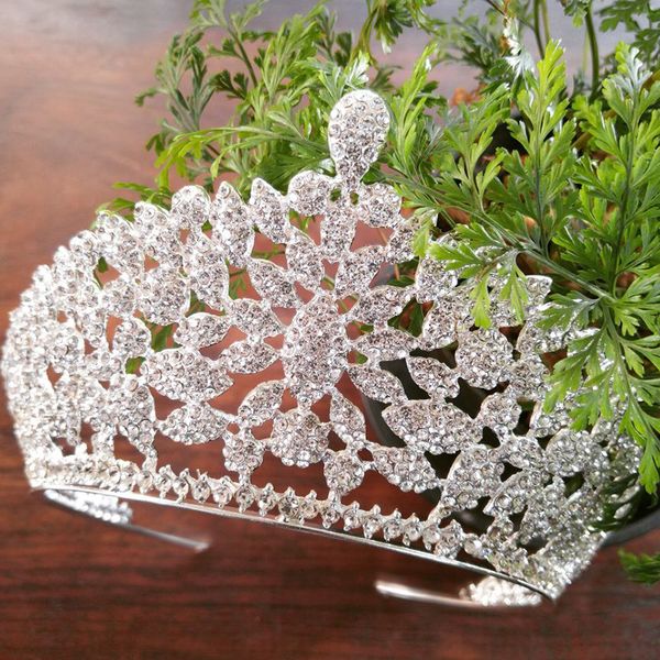 

модные аксессуары silver queen luxury headdress корона ручной rhinestone люкс свадебные прически night show headwear, Golden;white