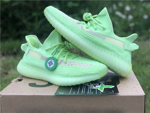 

2019 authentic y350 v2 gid glow in the dark triple black tatic original 3m kanye we t man woman running hoe neaker eg5293 fu9013