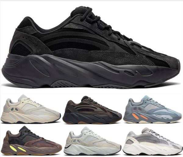 

2019 новый тефра vanta kanye west 700 wave дизайнерская обувь мужчины женщины платформа static инерция сиреневые solid gray светоотражающие, Black