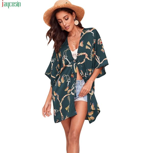 

jaycosin new jacket women butterfly prints open cape casual coat blouse kimono jacket cardigan coat woman outerwear female 2019, Black;brown