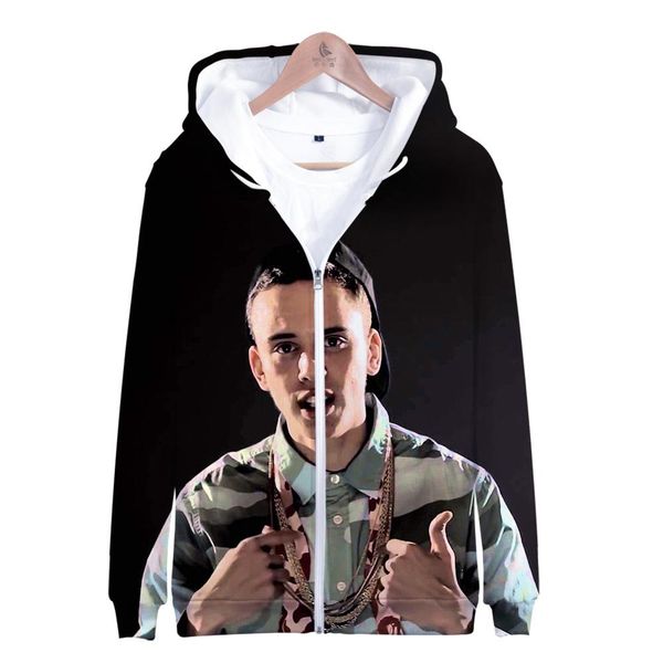 

logic 3d print popular zipper high street hip hop hipster comfortable hooded sweatshirt casual street fashion hoodies zipper, Black
