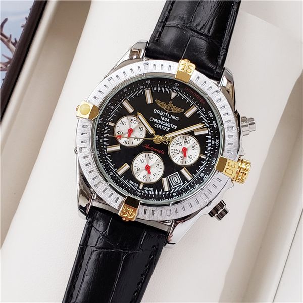 

New 13 aaa 13 breitling famou full featured quartz watche 45mm men women watch leather belt men port watch no box r1