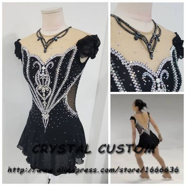 

custom-made figure skating dress new brand figure skating dresses for competition dr4807, Black;red