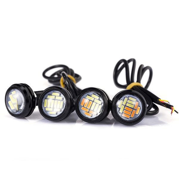 

mgtv light 2pcs eagle eye led car drl backup light dual color white/yellow auto daytime running lamp dc 12v turn signal lamp