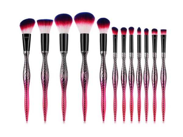 

12pcs makeup brushes set beauty tools plastic handle powder eye shadow brush set