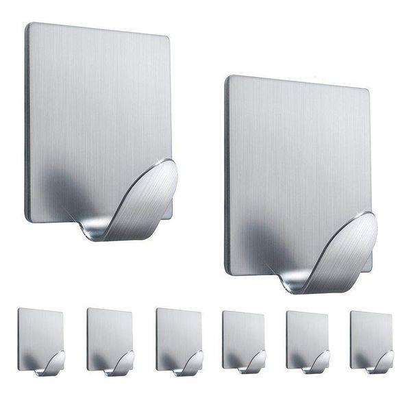 

adhesive hooks heavy duty wall hooks hanger sturdy stainless steel waterproof for kitchen utensils robe coat towel keys