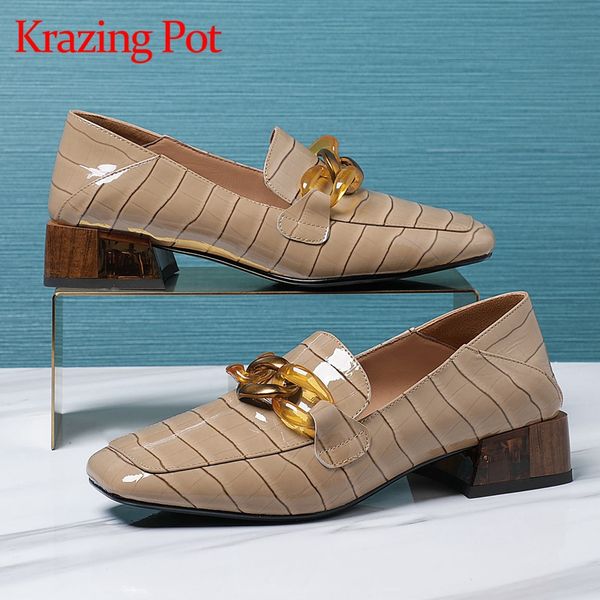 

krazing pot gladiator crystal decorations high fashion mature autumn shoes med square heels square toe slip on women pumps l3f6, Black