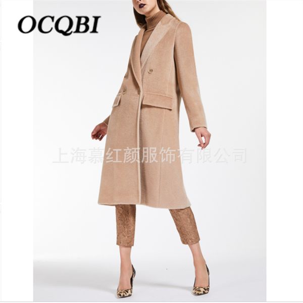 

2019 winter clothes women wool coat elegant fashion slim fit streetwear long coats y190926, Black